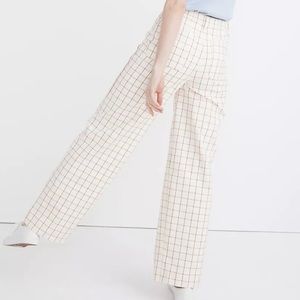 Madewell Slim Emmett Wide Leg Full Length Pants in Windowpane